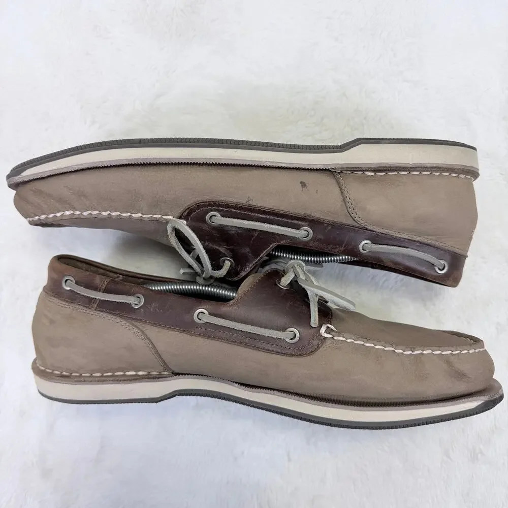 Rockport Authentic Original Men’s Two-Tone Leather Boat Shoes Size 14